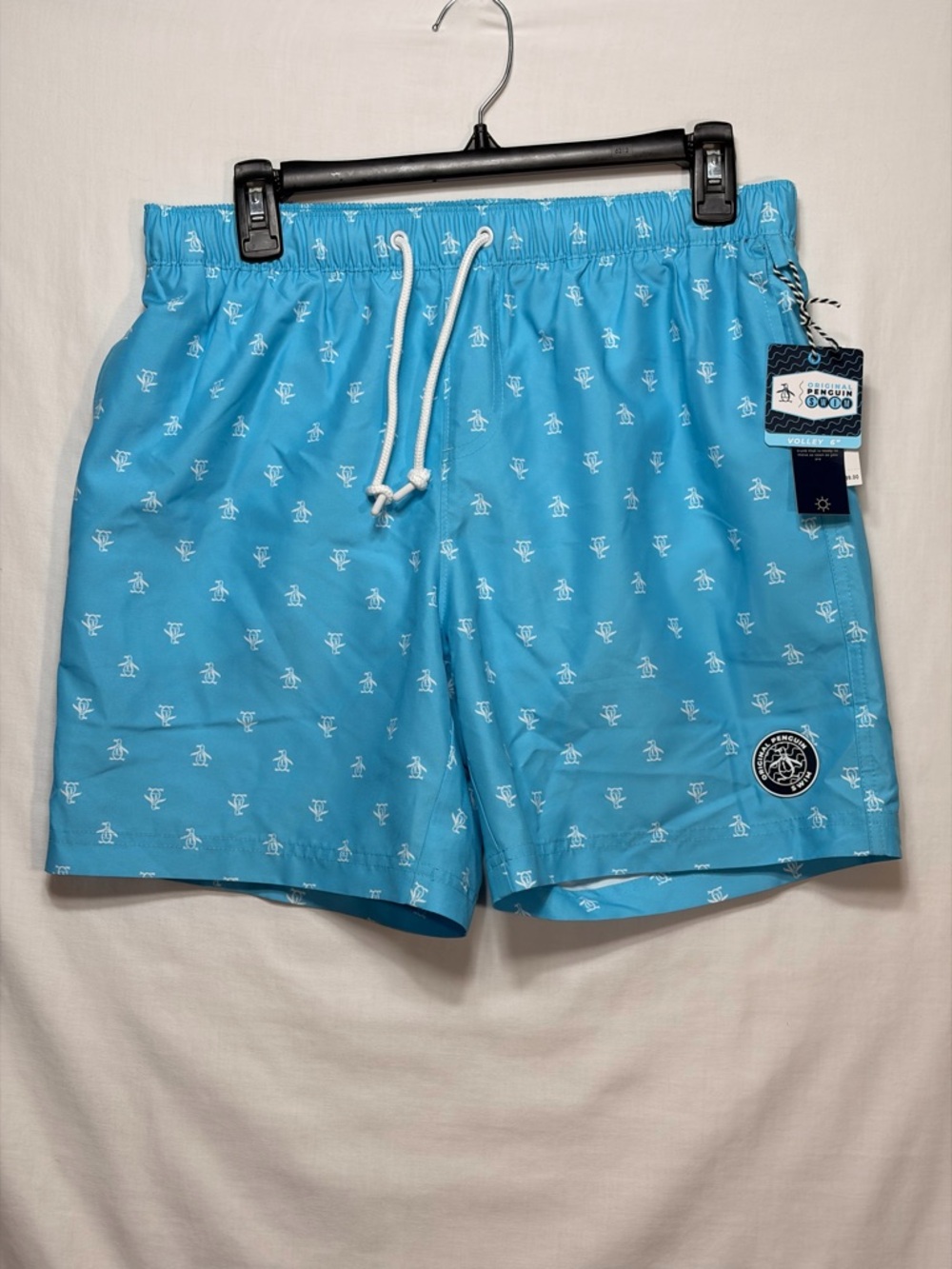 NWT Original Penguin Swim Trunks Medium Blue 6” Volley